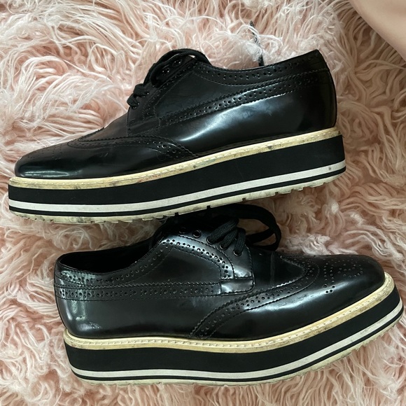 💯 PRADA Black Patent Leather Loafers Size 38 - Picture 13 of 14